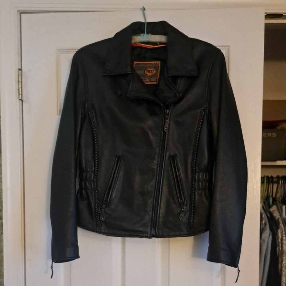 Harley-Davidson Women's Black Leather Moto Jacket With Liner